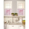 thumbnail image 5 of Pink Bow 2 Panel Kitchen Curtains for Small Windows, Cute Watercolor Girls Cartoon Luxury Bathroom Tier Curtain, Short Window Treatment for Bedroom/Living Room 55"x36", 5 of 6