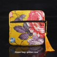 thumbnail image 1 of Bolsa con cierre de cremallera, bolsa de brocado de doble capa, bolsa para guardar joyas, bolsa para envolver pulseras con cordón, 1 of 6
