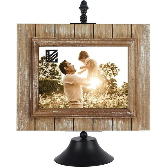 Li'Shay 7x5 Picture Frame Farmhouse Pedestal Frame for Standard Sized Photo