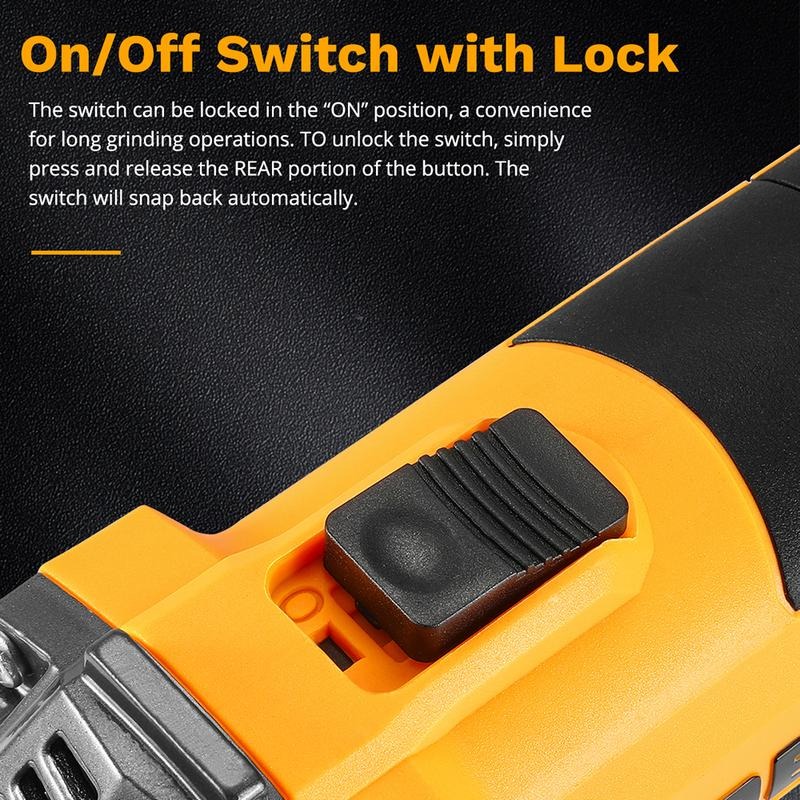 DEKO 110V Angle Grinder 12000 RPM 7.5A Power Tool Suitable for Sanding, Grinding, Wire Brushing & Abrasive Cutting Professional Grinding Electric Tool