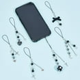 thumbnail image 4 of 6 Pcs Punk Phone Charms Black Acrylic Heart Moon Key Star Bow Phone Charms Straps Phone Case Charms String Acrylic Bead Mobile Straps Accessories Decoration, 4 of 7