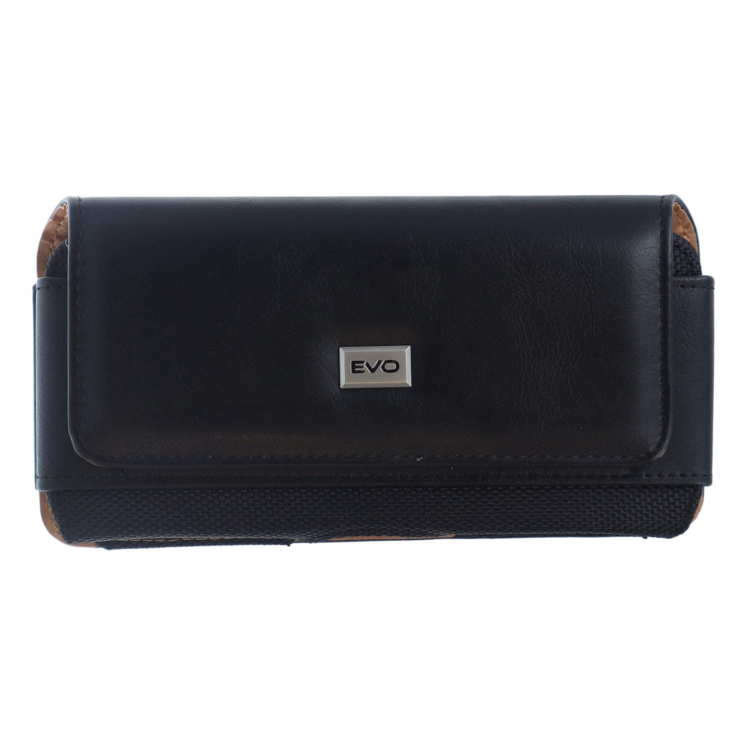 EVO 6.9" Horizontal Texture Durable Leather Pouch - Black