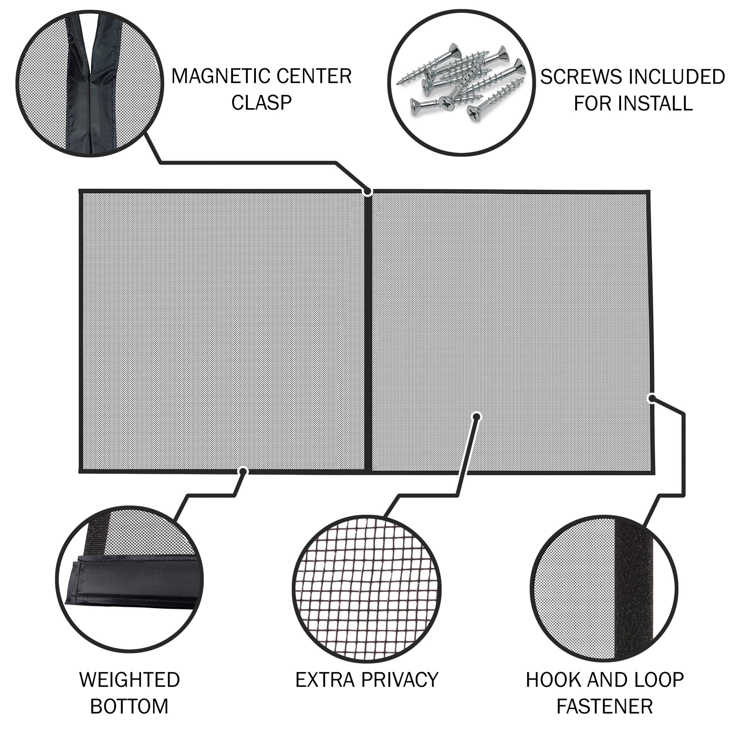 Pure Garden Garage Screen Door - Mesh Mosquito Net to Cover 2-Car Garages