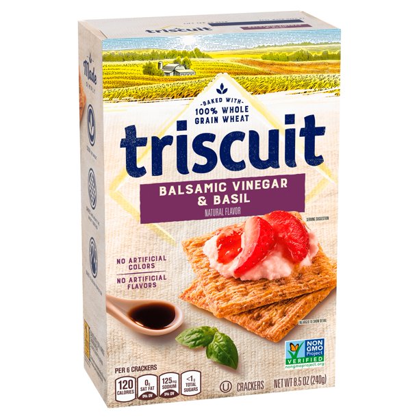 Triscuit Crackers Balsamic Vinegar Basil Flavor 1 Box 8 5 Oz Walmart Com