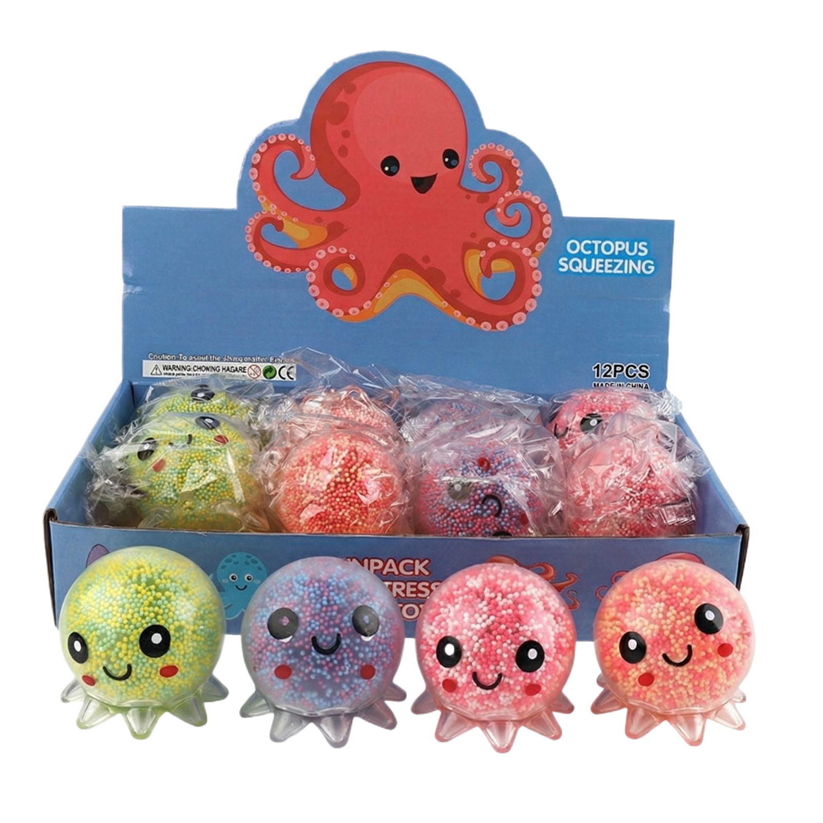 Glow in The Dark Squeeze Toys, Light Up Sensory Toys, Cute Octopus Shape, 3 in Diameter, Stress Balls Squeeze Toys, Relaxation Relief, Classroom Settings, Birthday Party, Multi