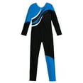 thumbnail image 3 of YONGHS Girls Kids One Piece Skating Dance Unitard Jumpsuit Long Sleeve Gymnastic Leotard Bodysuit Royal Blue 12, 3 of 5