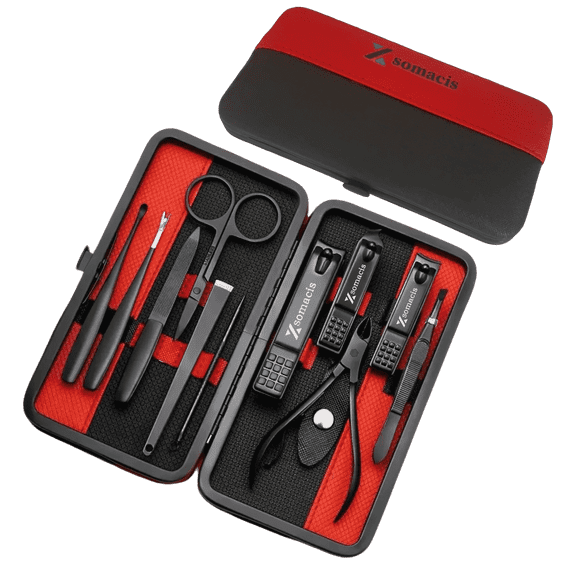 Nail Clippers Set Fingernail and Toenail Clipper Cutters, Manicure Pedicure Kit 11pcs Grooming Kits, Nail Care Tools with Portable Travel Case Present for Man Woman Husband Boyfriend Parent