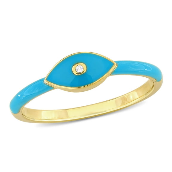 Everly Women's Created Sapphire Yellow Gold Plated Ring