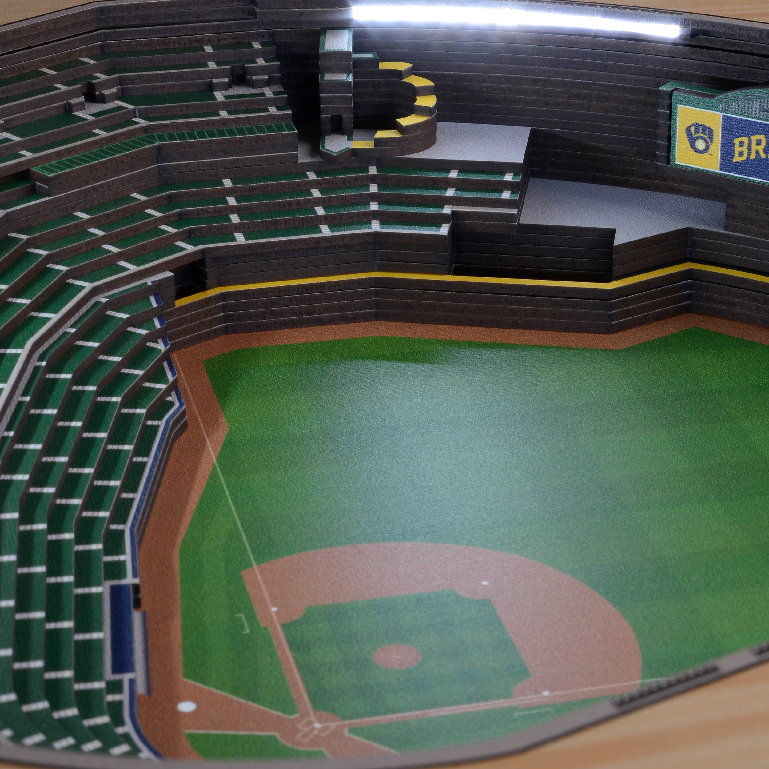 Milwaukee Brewers 25-Layer StadiumViews Lighted End Table