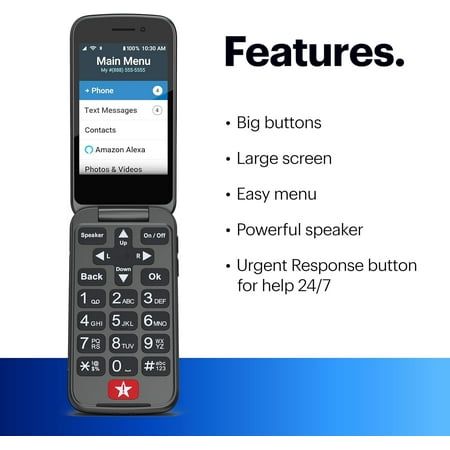 LIVELY Jitterbug Phones Flip2 - Flip Cell Phone for Seniors - Must Be Activated Phone Plan - Not Compatible with Other Wireless Carriers - Graphite Flip Phone