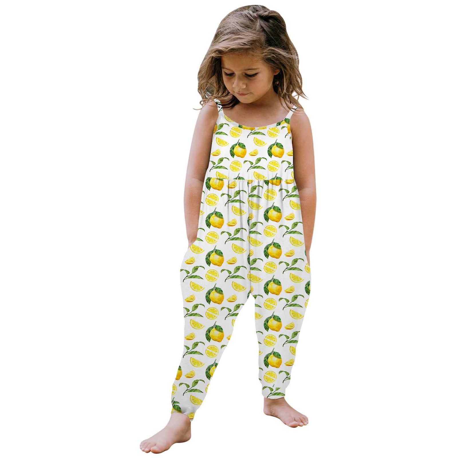 parfum Persoonlijk Pef Toddler Kids Baby Girls Sleeveless Summer Romper Jumpsuit Playsuit Clothes  Yellow 110 - Walmart.com