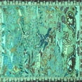 thumbnail image 1 of Ahgly Company Machine Washable Indoor Square Animal Turquoise Blue Traditional Area Rugs, 4' Square, 1 of 4