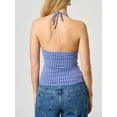 thumbnail image 4 of Halter Tops for Women Summer Crop Deep V Neck Blackless Tank Top Going Out Y2k Clothes Blue S, 4 of 7