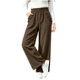 thumbnail image 5 of Women's Corduroy Wide Leg Baggy Pants Elastic High Waist Casual Elastic Waist,Side Pockets,Barrel Loose Fit ,Fashion,Solid Color,Casual Pants,Fall Winter Beach Daily Wear, 5 of 7
