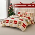 thumbnail image 3 of Smuge Christmas Duvet Cover Queen/Full Size Comforter Cover Snowman Reindeer Tree Xmas Quilt Case Soft Bedding Quilt Cover with 2 Pillow Shams, 3 of 8
