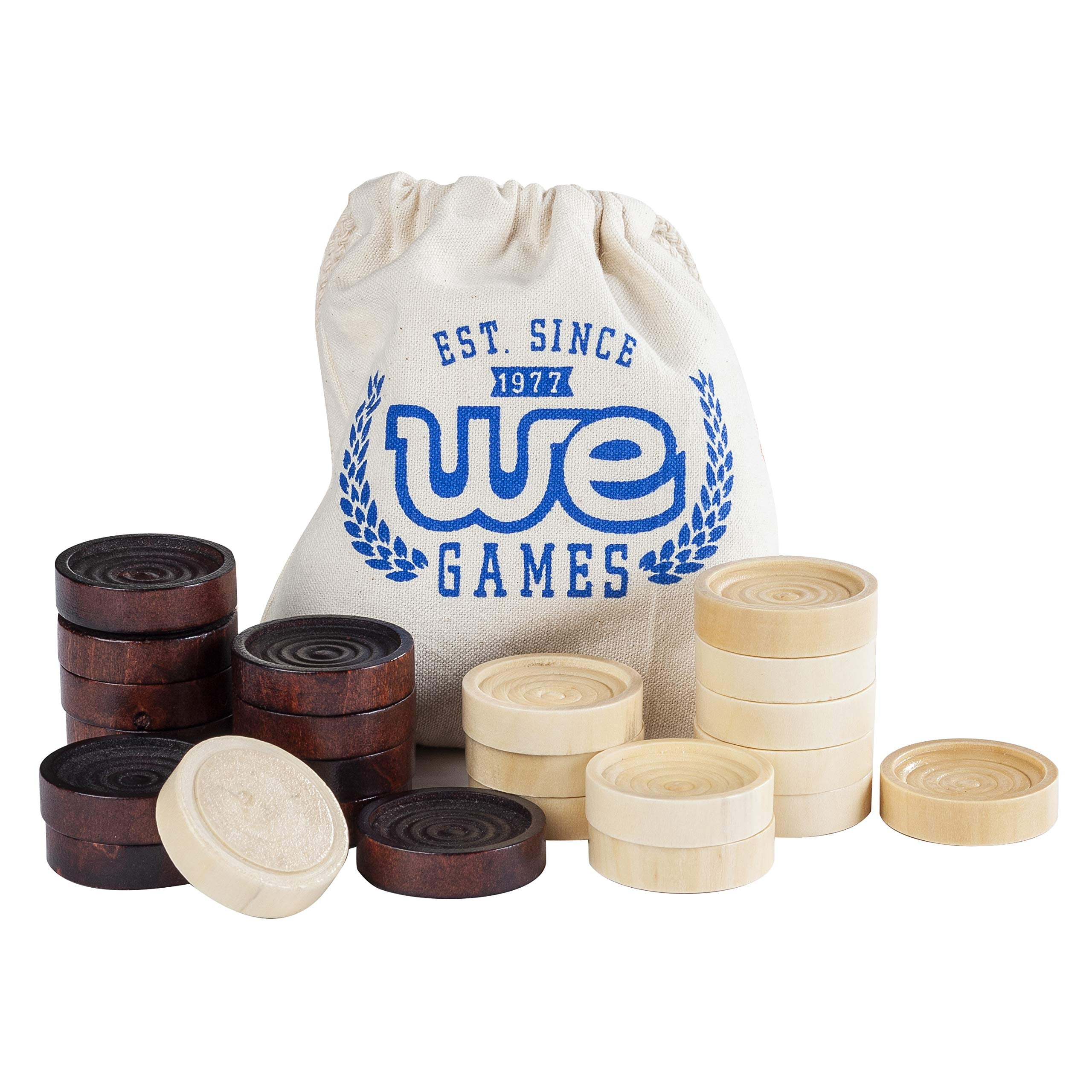 El Ridge Checkers Stackable Ridge Wood Checkers Set 24 Pieces Wood Checkers Set With ...