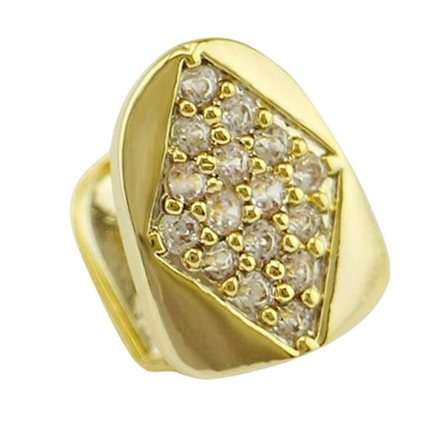 Diamond Single Hip Hop Teeth Caps Teeth Cover Bling Dance Fancy Dress Golden Hugo CAP de un solo diente