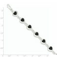 thumbnail image 2 of FJC Finejewelers Sterling Silver 7inch Fancy Polished Heart Onyx Bracelet, 2 of 2