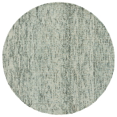 SAFAVIEH Abstract Delia Distressed Wool Area Rug, Green/Ivory, 6' x 6' Round