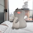 thumbnail image 4 of Peluche de animal kawaii, almohada de peluche de dibujos animados, suave, 50 cm, cojín para sofá, muñecas para Gris, 4 of 6