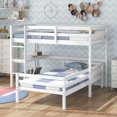 thumbnail image 2 of Loft Bunk Bed with Desk, Twin Loft Bunk Bed with Separate Platform Bed Frame and Shelves for Bedroom, White, LJ674, 2 of 9