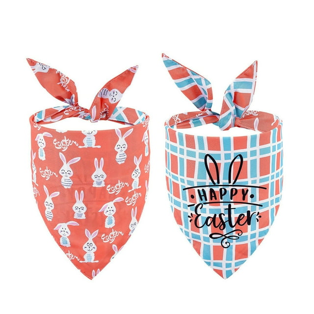 Bandana pour Animaux de Compagnie Costume de Pâques Chien Os Triangle Matériau Polyester Imprimés Mignons Doux Durable pour Toutes Races de Chiens Séances Photo de Pâques