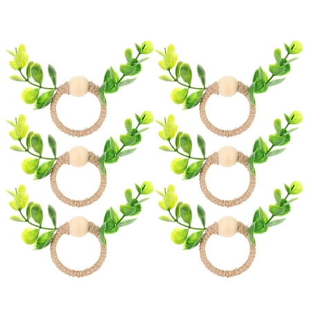 

NUOLUX Napkin Ring Rings Holder Serviette Wedding Rustic Farmhouse Buckle Wreath Eucalyptus Holders Leaf Table Summer Wrap