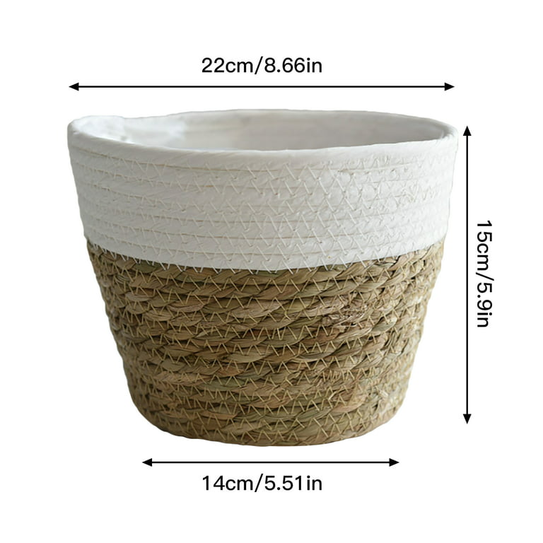 Plant Basket Planter for 8 to 10 inch Pot - Plant Baskets Planters for  Indoor Large Plants - Leather Woven Plant Basket