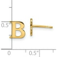 thumbnail image 4 of Ss/Gold Plated Sterling Silver Gold-Plated Letter B Initial Post Earrings Made In United States xne46gp/b, 4 of 5