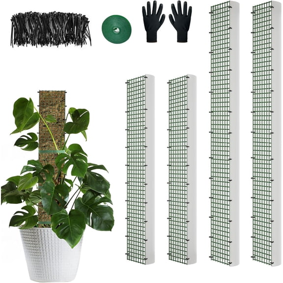 60"/40"/24" Metal Moss Pole, D Shape Sphagnum Poles for Climbing Plants, Monstera, Indoor Plants (2 Each of 40" 24")
