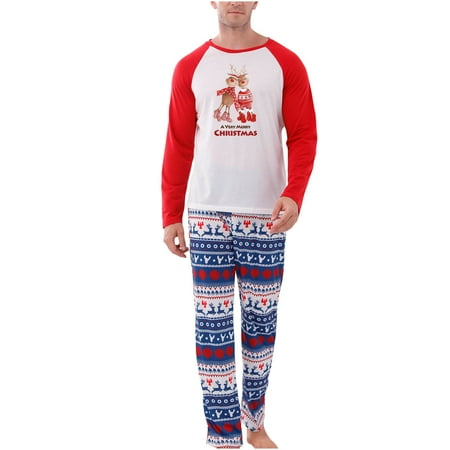 

AnuirheiH Parent-child Pjs Warm Christmas Set Printed Home Wear Pajamas Two-piece Dad Set 4-6$ off 2nd