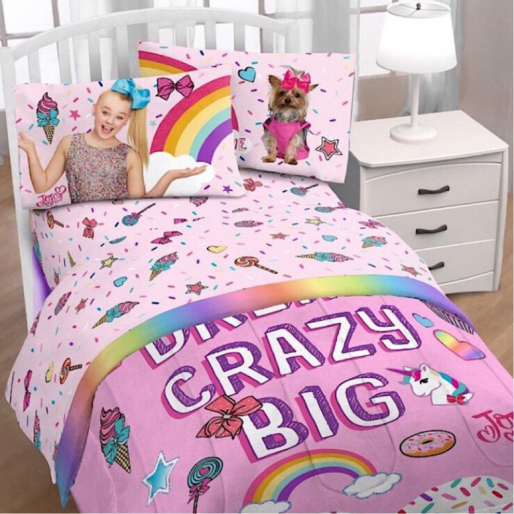 JoJo Siwa Full Comforter and 4 Piece Sheet Set with Throw Blanket