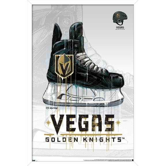 NHL Vegas Golden Knights - Drip Skate 20 Wall Poster, 22.375" x 34", Framed