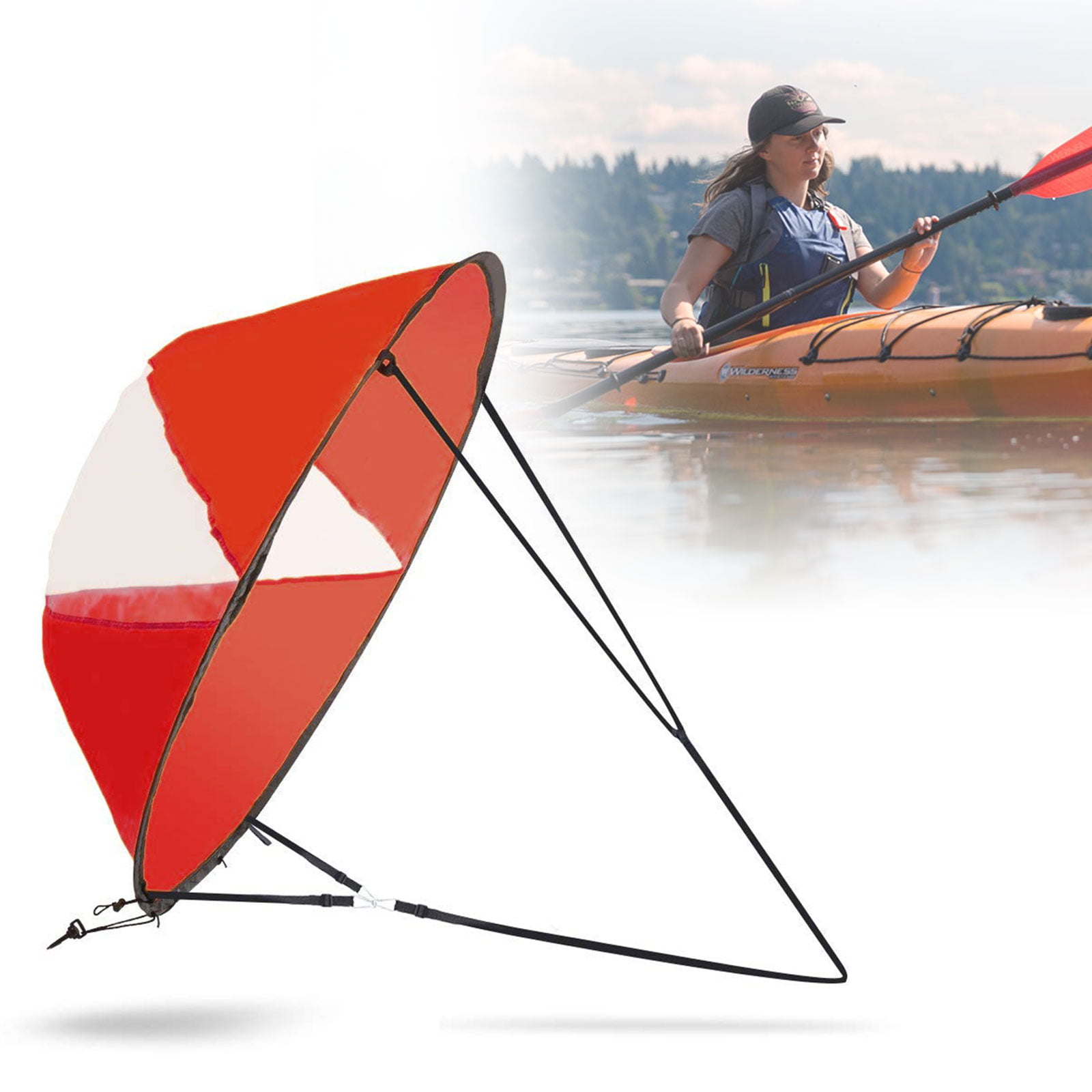 42" Portable PVC Downwind Wind Paddle Instant Popup Board Sail Kayak Accessories 