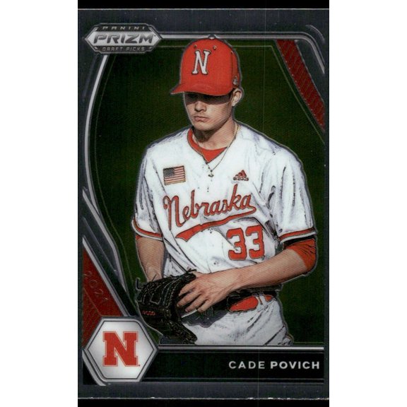 2021 Panini Prizm Draft Picks Cade Povich PDP98 Nebraska Cornhuskers Baseball Card