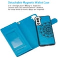 thumbnail image 2 of Mandala Wallet Case for Samsung Galaxy S21 Ultra 5G,Detachable 2 in 1 PU Leather Flip Case with Magnetic Button Lanyard (9Card Slots+3Pockets+1Driver's License Pocket)-Blue, 2 of 12