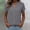 Gray, variant on Button Shirts for Women Summer Cotton Linen Casual Tops Short Sleeve Blouses Solid Color V Neck T Shirts Plus Size Tops