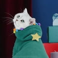 thumbnail image 3 of Rawiri Disfraz de Navidad para mascotas, capa de Navidad para cachorros con estrella y pompones, capa de Papá Noel para fiesta con gorro de Papá Noel, 3 of 5