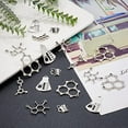 thumbnail image 7 of 60Pcs 6 Style Chemistry Charms Caffeine Molecule Charm Science School Teacher Charms Tibetan Style Alloy Charm Pendants for Jewelry Making Charm Bracelet Earrings Graduation Cap Decor, 7 of 7