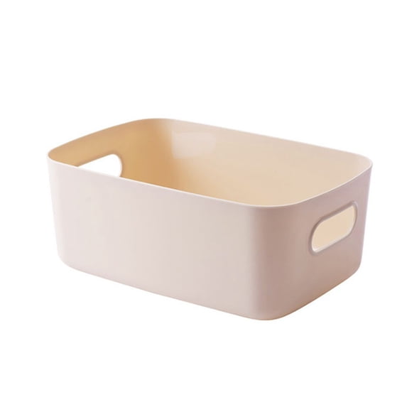 Portable Desktop Kitchen Plastic Makeup Organizer Storage Box Cosmetics Sundries Sorting CaseBeige S