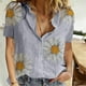thumbnail image 2 of Blusas Para Mujer Blusas Casuales Elegantes Camisas de Moda de Manga Corta Con Botones Impresos Blusa Superior Odeerbi ODB155653, 2 of 5