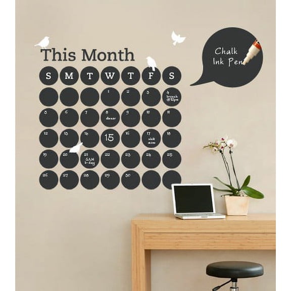 Chalkboard Daily Dot Calendar Wall Decal