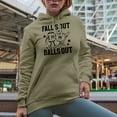 thumbnail image 2 of Fall's Out Balls Out, Retro Football & Pumpkin Art, Fall Merch Gift, Sand Hooded Sweatshirt or Hoodie, Medium, 2 of 5