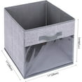 thumbnail image 3 of LEFEE 6 Pack Cube Storage Bin, Foldable Storage Cubes with Window, Storage Cubes, Closet Storage Bins with Handle, 11 x 11 inch Storage Cubes for Clothes, Toys, Books (Grey), 3 of 7
