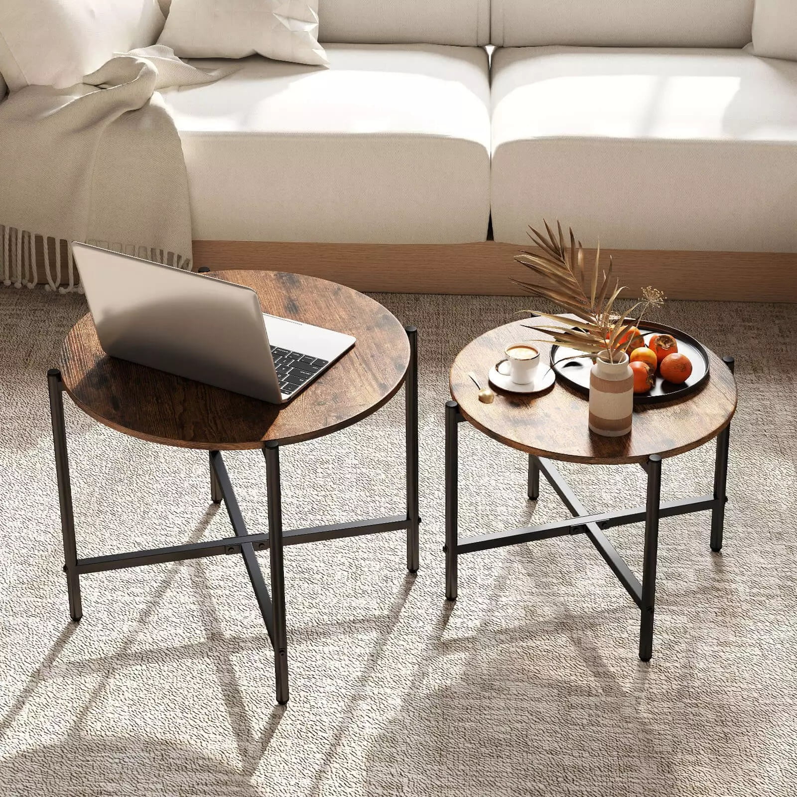 Sean Dix Triple X Coffee Table in Walnut Finish - Walmart.com
