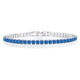 thumbnail image 1 of JeenMata 5.5 TCW Corte Princesa Septiembre - Zafiro Azul - Pulsera de Tenis con Piedra Natal para Mujer Diseño de Eternidad - Chapado en Oro Blanco, 1 of 6