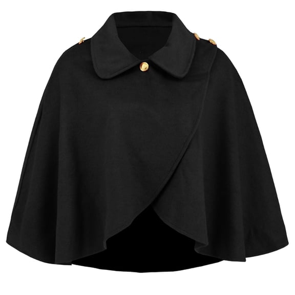 Crosses Front Capelet Shawls Faux Wool Lapel Collar Short Cloak Ponchos Fall Winter Solid Color for Women Warm Coverup