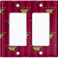 thumbnail image 6 of Metal Light Switch Plate Cover Elegant Yellow Crown Striped Burgundy Damask DAM086, 6 of 13