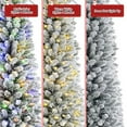 SHareconn 6ft Prelit Artificial Snow Flocked Pencil Christmas Tree with