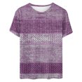 thumbnail image 4 of Fiudx Ofertas Flash Del Día Solo En Línea Camiseta de Manga Corta con Cuello Redondo y Estampado Retro para Mujer, 4 of 4